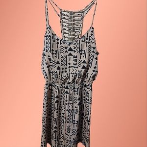 Cream and black spaghetti strap dress. Size Large